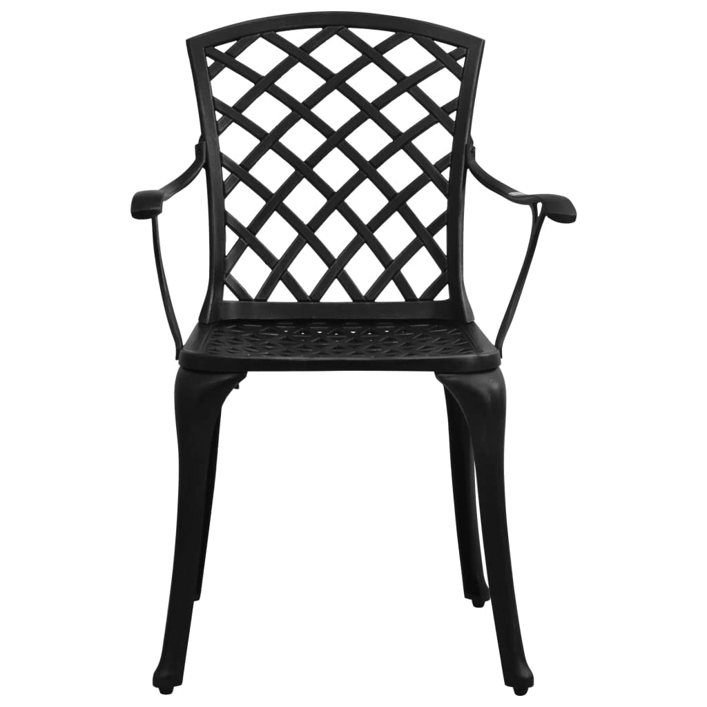 Juego de bistró de 5 piezas de aluminio fundido a presión negro juego de patio muebles de jardín apto para balcones