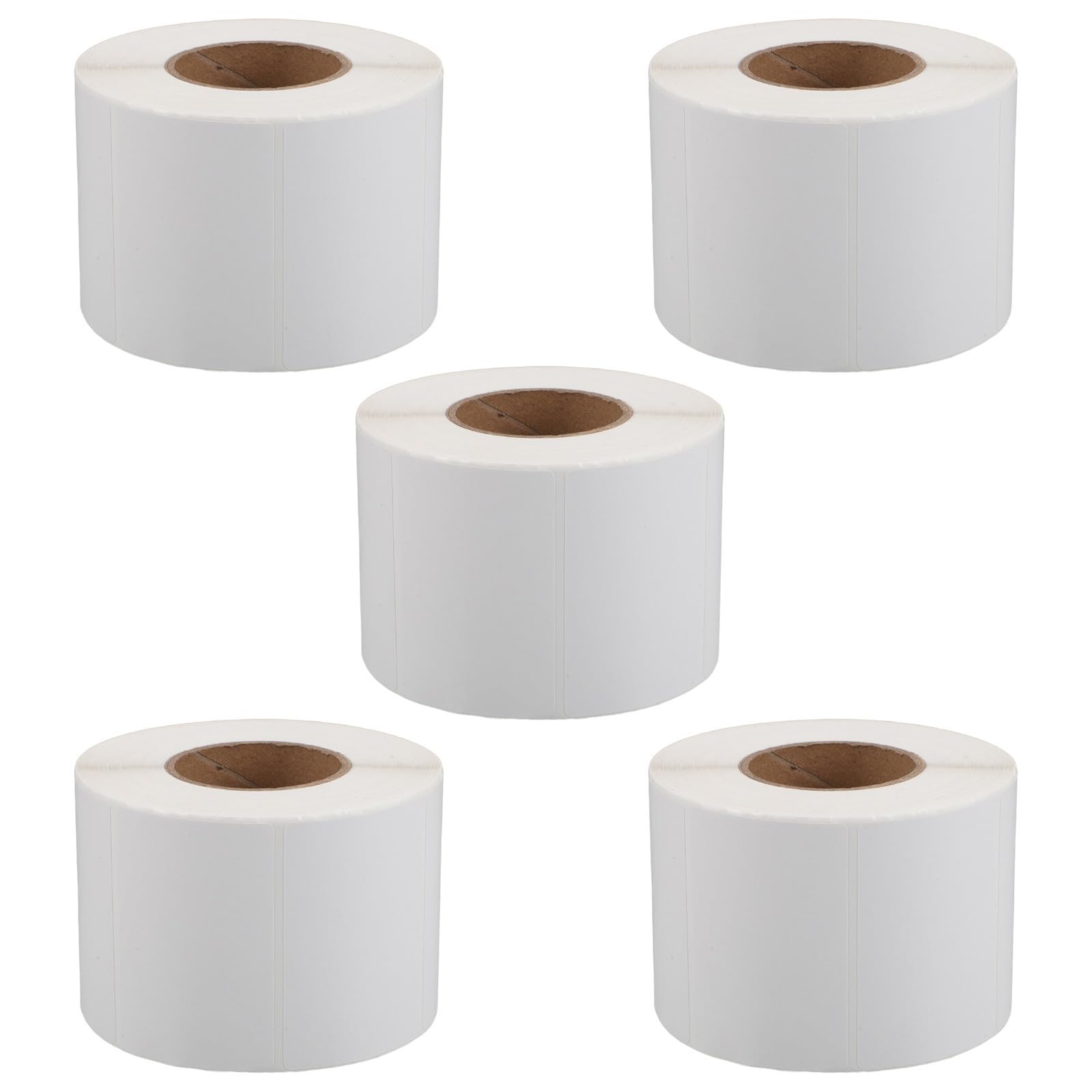 DOITOOL 5 Rollen Thermopapier Versandetiketten Weiß Vielseitig Einsetzbar und Leicht zu Bedrucken Rechteckige Leere Etiketten für Paketversand und Barcode