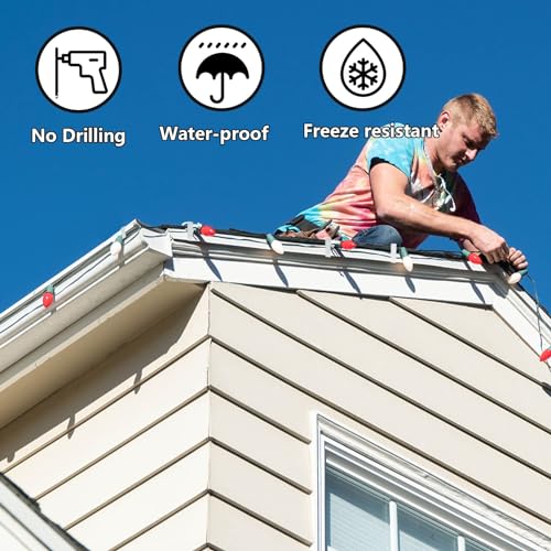 jixsloft Plastic Christmas Light Hanger Clips, Fascia Board Clips, Deck Banister Holiday Light Clips Hangers Outside Indoor for Fascia Board in Thickness from 1''-1 5/8" (200PCS) by jixsloft - Image 7