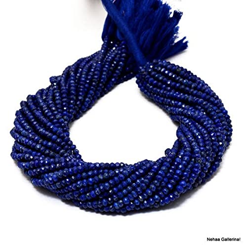 Rang de lapis-lazuli en perles rondelles facettées 3mm 4mm pierre naturelle bleue