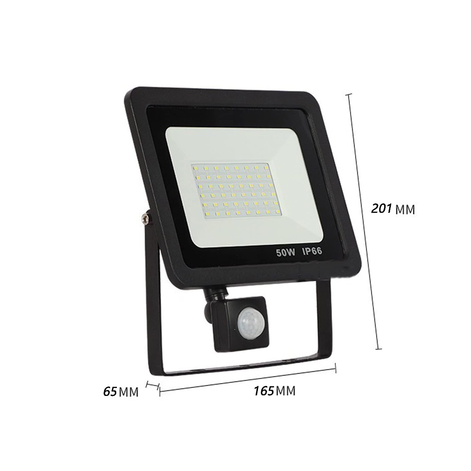 Foco LED con sensor de movimiento, 30 W, luz de seguridad para exteriores, 2700 lm, IP65, luz de trabajo impermeable para patio, garaje, almacén, jardín, parque