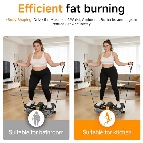Image of Rocking Steppers for Exercise at Home,3D Motion Stair Stepper with Resistance Bands for Full Body Workout& Low-Impact Balance Board, 330 LBS Loading Capacity Exercise Equipment
