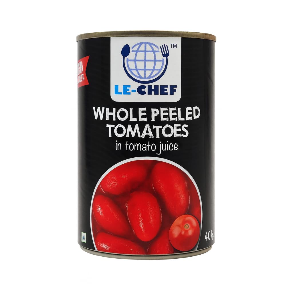 LE-CHEF Whole Peeled Tomatoes in Tomato Juice 400 g | Authentic