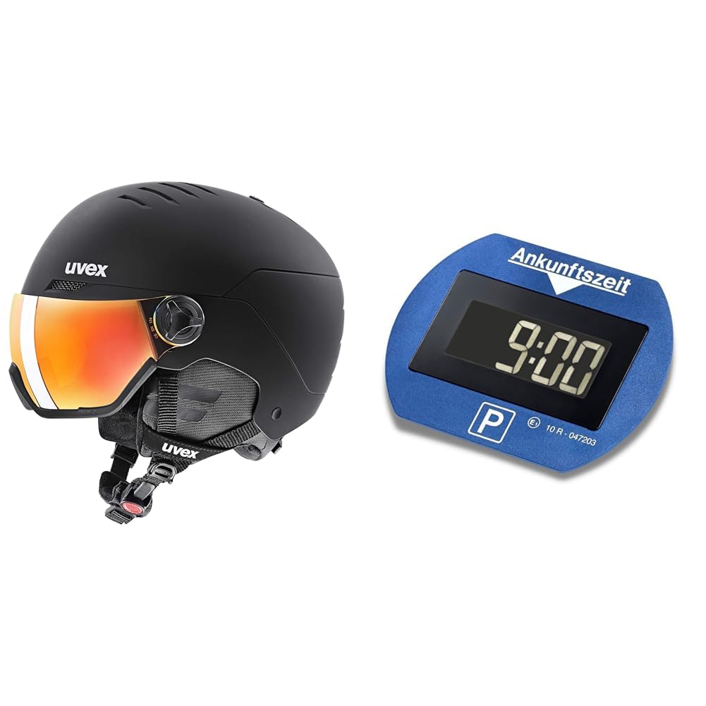 uvex Wanted Visor Skihelm für Damen und Herren mit Visier individuelle Größenanpassung Black & Needit Park Lite Parkuhr mit Zulassung vom Kraftfahrt-Bundesamt Spart Zeit und Geld Dank automatischer