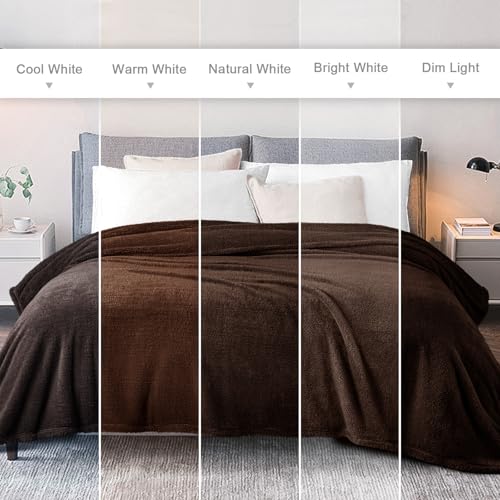 Exclusivo Mezcla Kuscheldecke Fleece Decke für Sofa, Flauschig Kuschelig und Warm Wohndecke Plüschdecke für alle Jahreszeiten, 130 x 150 cm, Braun