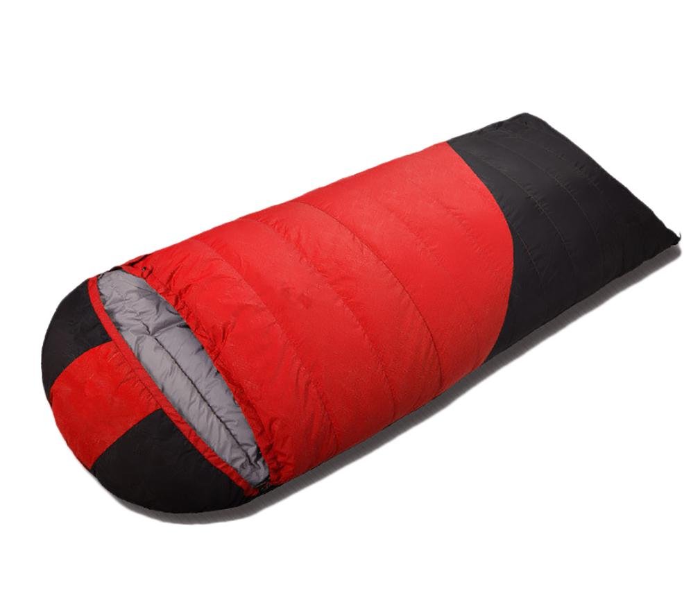 Koperta Biały puch kaczy Śpiwór Cztery pory roku Wodoodporny Camping Przenośny 210 * 80cm, czerwony, 2000g