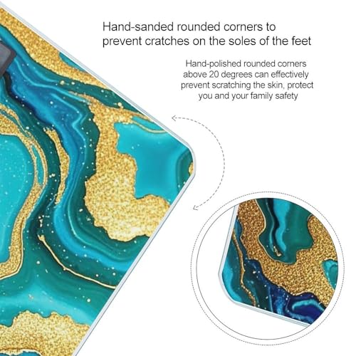 Báscula Digital de Baño Turquesa Azul Mármol Dorado miniatura 4