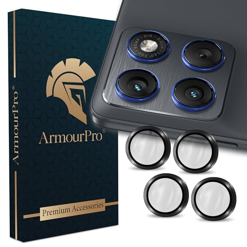 Image of ArmourPro Camera Rings Tempered Glass for Motorola Edge 70, Tough HD Individual Aluminum Alloy Rings 9H Camera Cover, Scratch-Resistant,Camera Lens Protection| Black, 1 Pack