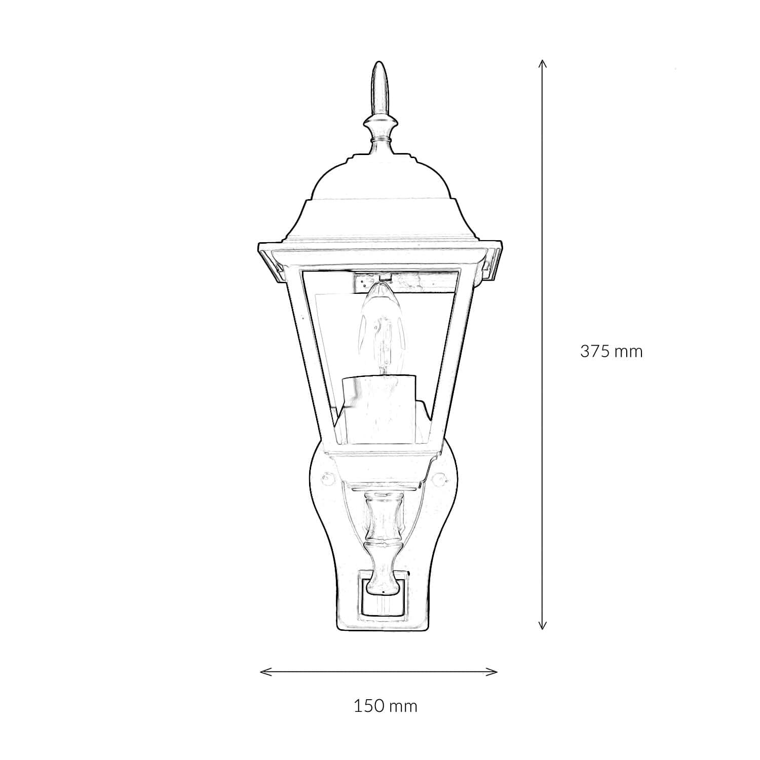 Licht-Erlebnisse Außenwandleuchte mit Bewegungsmelder Glas Aluminium in Schwarz Kupfer IP44 Garten B:15 cm E27 nostalgische Wandlaterne Outdoor TIROL