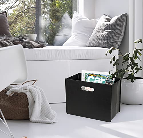 HofferRuffer Leather Magazine Holder Magazine Rack Newspaper Rack Black for the living room - Image 2