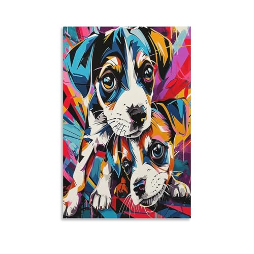 Cuadros modernos de perros impresos en lienzo para decoración de dormitorios 50x75