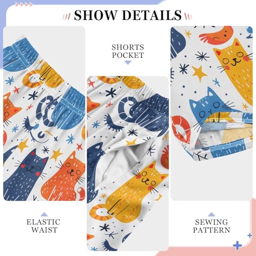 Spots Cats Pajamas Bottoms with Pockets Comfy Pjs Sleepwear Elastic Waistband Pajamas Pants Lounge Pants for 6-14 Years4