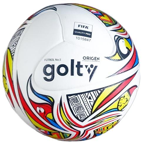 Brisko USA Footy Soccer Ball Size 4 - Hand Stitched, Leather Soccer Ball with Pump - Professional Youth Soccer Ball for Training (Golden)