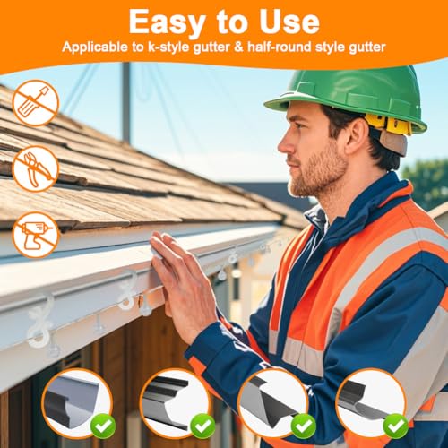 Flintronic 30x Dachrinnenhaken für Lichterketten, Dachrinnenhaken an Weihnachten, S-Haken, Lichterketten Haken, Lichterkettenhalterung für innen & außen, für Weihnachtsaußenbeleuchtung(Weiß)