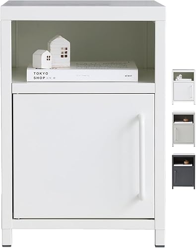 MARKETB Armario de almacenamiento de acero de 1 puerta con estante, organizador multiusos, 13.8 x 13.8 x 20.1 pulgadas, requiere montaje, para