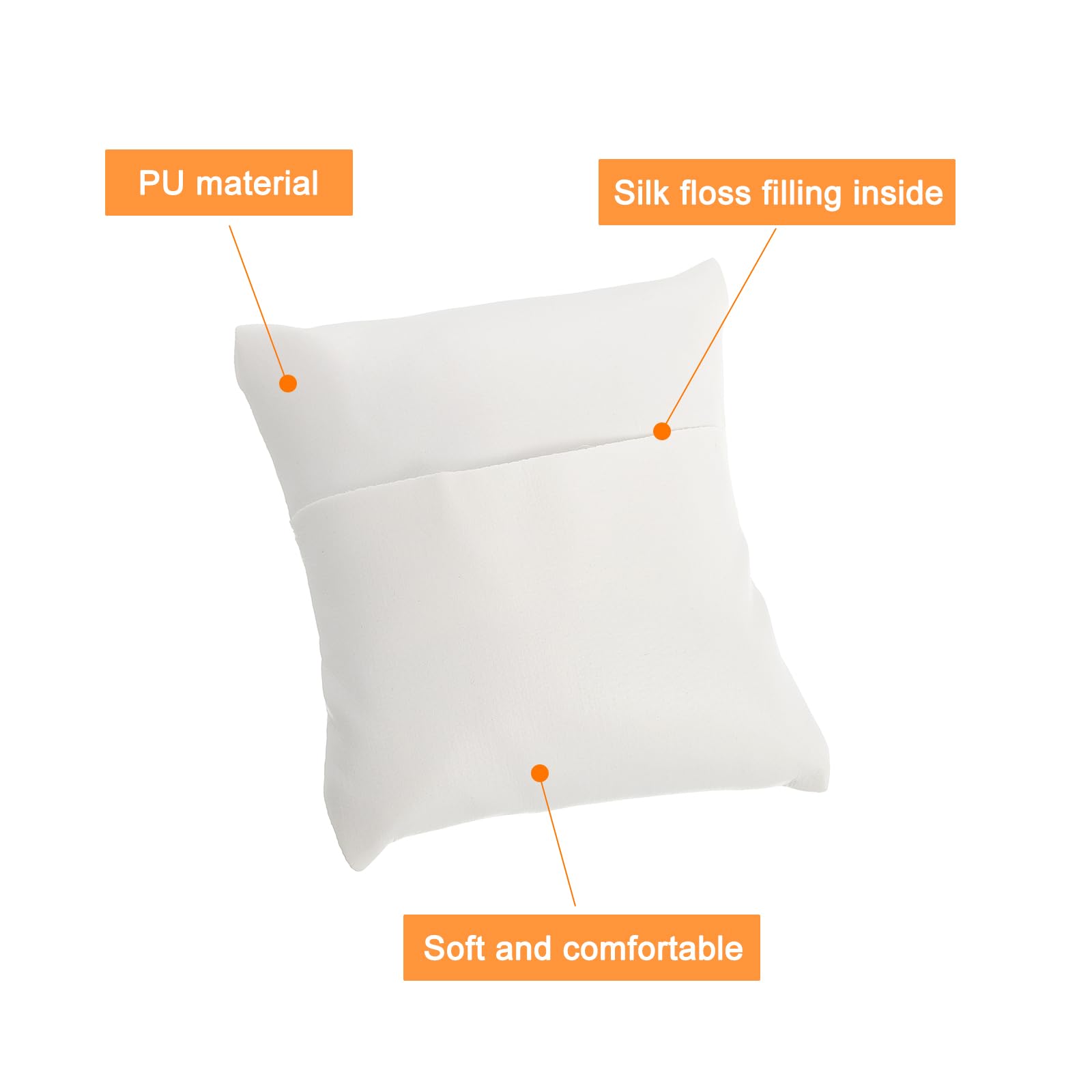 sourcing map 12Pcs Coussin de Montre pour Bracelet, 9 Cm X 8 Cm, en Cuir Pu, Oreillers de Présentation de Bijoux pour Coussins de Bracelet, Blanc
