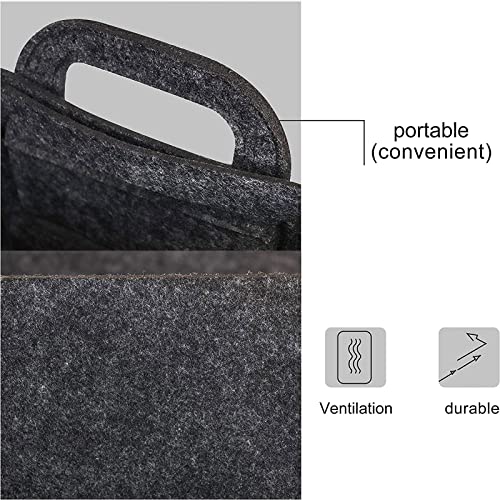Close-up on sturdy handles of the NGBFGDFV Felt Storage Basket