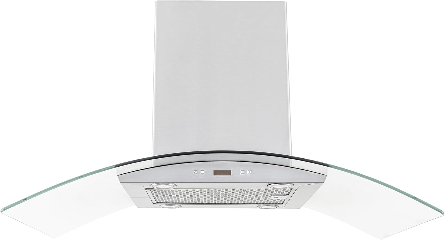 PROLINE 30-Inch Island Range Hood, Ducted, 600 CFM, Stainless Steel, LED Lights, ULTRA-QUIET Blower Motor, 6 Speed, 3-Year Warranty, Dishwasher-Safe Filters, PLFI 544.30, Kitchen Hood