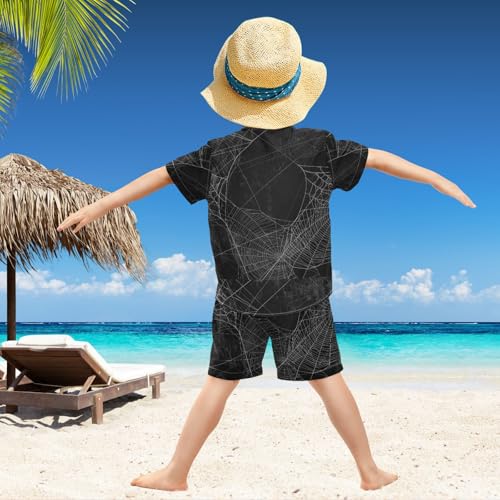 Image of visesunny Boys Hawaiian Shirt and Short Set Summer Outfit Kids 2 Piece Clothes Set 3-10Y