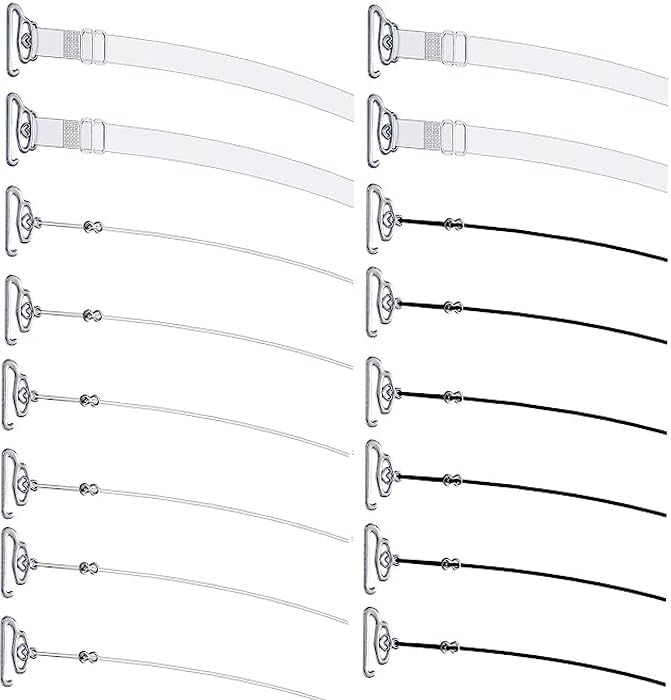Taicols 8 Pairs Clear Bra Straps, Invisible Adjustable Bra Strap NonSlip Bra Shoulder Straps