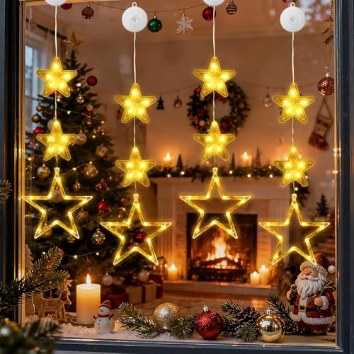 HELESIN LED Sterne Weihnachtsbeleuchtung 4 Stück, Fenster...