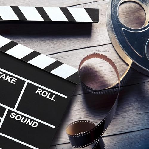 Film Klappe für Shoot, Regieklappe, Regisseure Clapper Board für Film, Filmklappe Requisiten, Filmklappe, Für Shoot Requisiten, Fernsehserie, Werbespots, Home Decoration etc (Schwarz)
