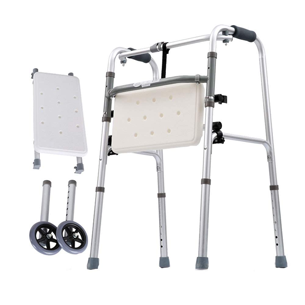 Ausilio per la deambulazione con rollator, Walker, Walker Standard Walkers 8-Velocità Regolazione Camminata Mobilità Ausilio Pieghevole Doppia Modalità Viaggio Riabilitazione Walker