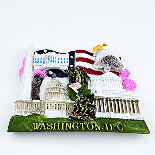 Imán decorativo de refrigerador Washington.DC USA 3D miniatura 2