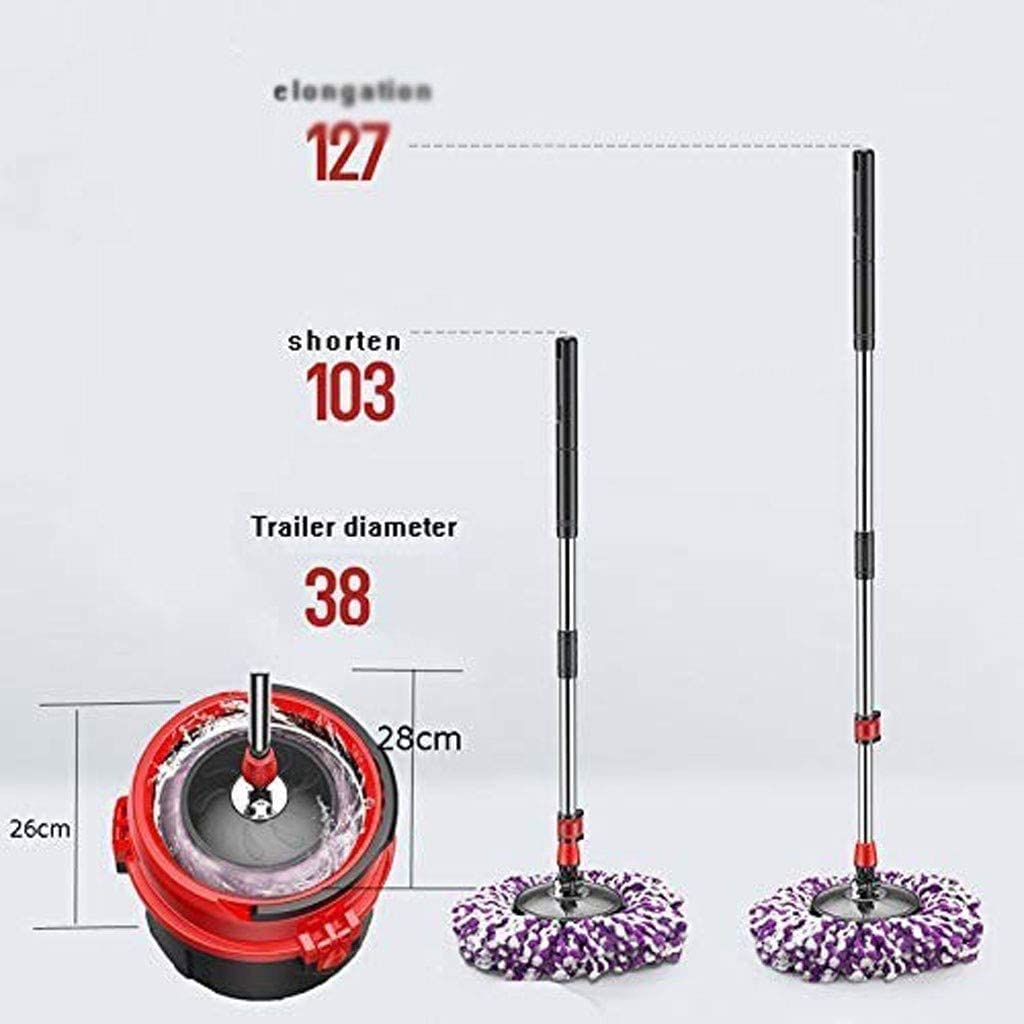 Juegos de fregona giratoria, Sistema Giratorio, fregona giratoria 360 con Mango extendido, 3 recambios de Cabezal de Microfibra adicionales para (Bruin)