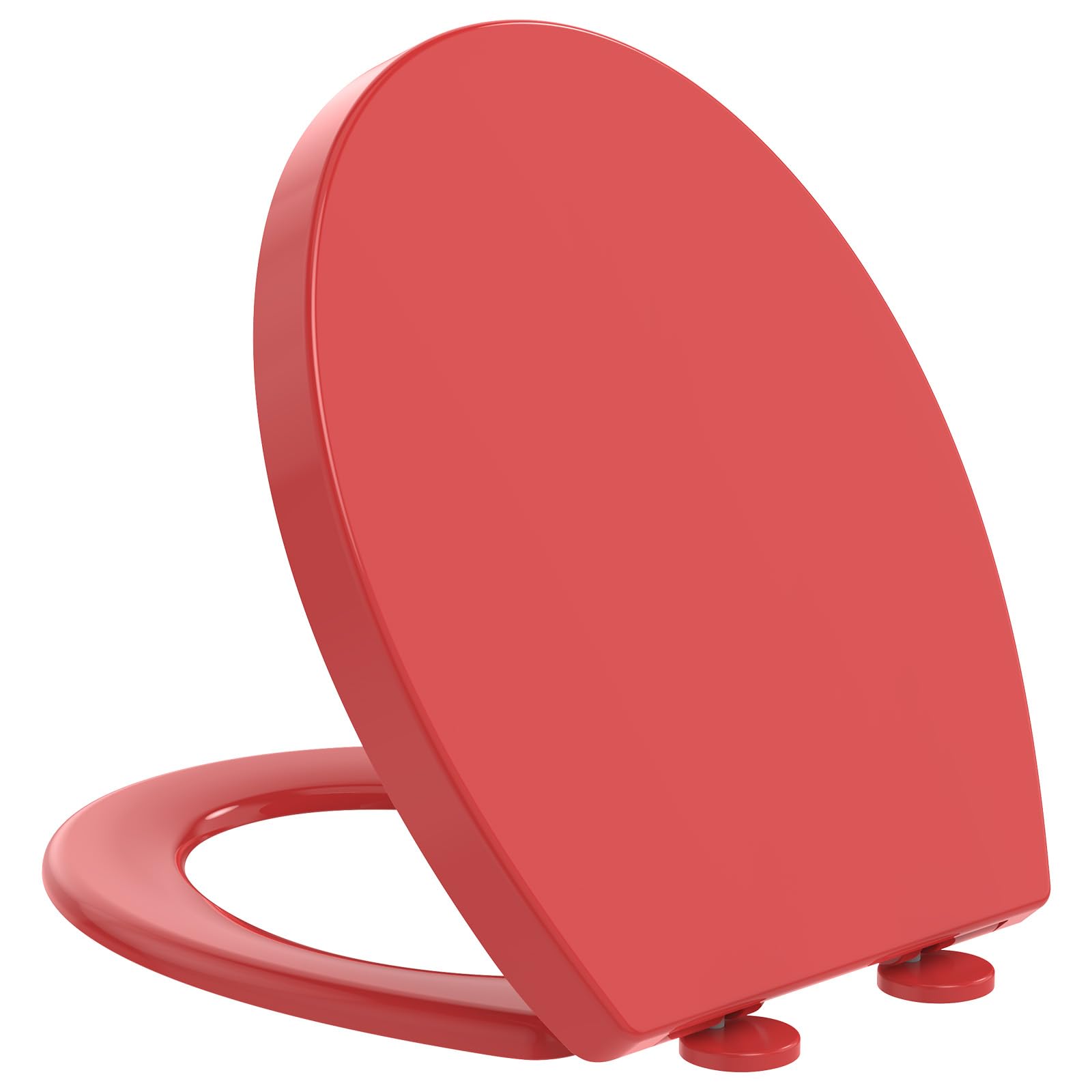 YEAUPE PRO Toilet Seat with Soft-Close Mechanism – WC Seat with Quick-Release Function and Soft-Close Lowering – Toilet Seat with Adjustable Hinges, Red (44.6 x 37.2 cm)