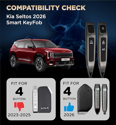 Image of Metalyx Key Cover for Kia Seltos 2026 || HTK HTK(O) HTX HTX(A) GTX GTX(A) || Smart Metal Key Fob Case with Keychain || Anti Scratch | Fall Safe | New Seltos 2025 Facelift KeyFob Case