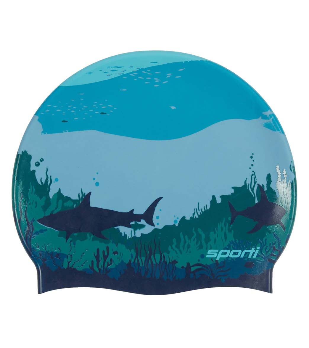 Sporti Sharkies Silicone Swim Cap - Sharkies - Adult โ image 1