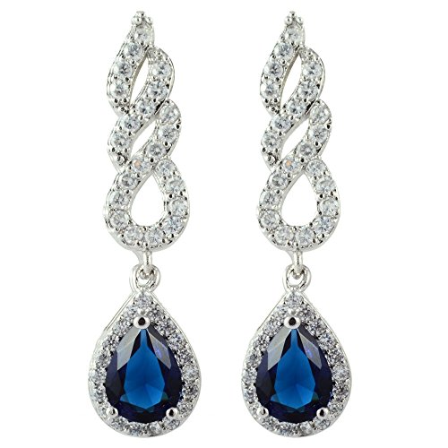 [RIZILIA LÁGRIMA] Brincos compridos brincos com corte de perna pedras preciosas zircónio CZ [5 cores disponíveis] em 18 K banhado a ouro branco, elegância moderna simples