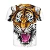 Men's Short Sleeve, Treer 3D Animal Print Summer T Shirts Sports Crew Neck Soft Breathable Casual Slim Short Sleeve Beach Surfing Tops Blouse M-6XL (White-Tiger,XL) #1