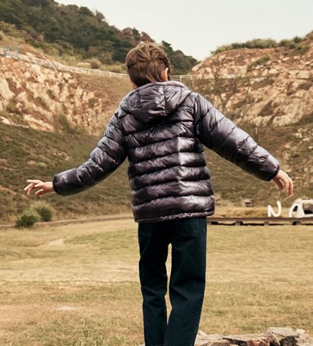 Teenage Boys' Lightweight Hooded Down Jacket - Warm, Waterproof, and Windproof Winter Coat for Kids4