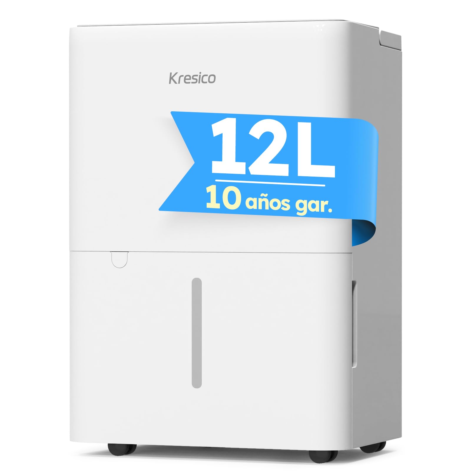 Kresico Deshumidificador 12L/día, Deshumificadores de humedad, Cobertura 122m³/25m² desumidifador, Deshumidificador silencioso electrico con Temporizador, Depósito extraíble