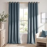 StangH Extra Lange Vorhänge für Schiebetüren, Schwerer Samt, lichtblockierend, Raumteiler, Vorhänge für Schrank/Foyertür/Gemeinschaftsbüro, Steinblau, B 52 x L 108 cm, 2 Paneele