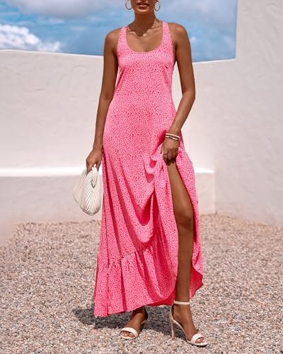 Image of NOLLSOM Casual Women's Summer Dresses 2025 Sundress Sleeveless Floral Boho Long Dresses Beach Vacation Clothes