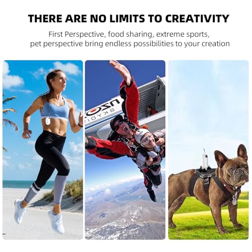 4K Mini Body Camera, 64GB Action Snap Cam, POV Snapcam, Thumb Size Hands Free Recording Body Worn Wearable Camera, Premium Portable Camcorder Mount Anywhere for Work, Travel, Pet Walks (Black)