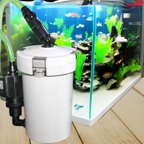 Image of SANSEFERO Multi Level External Canister Filter for Aquarium Fish Tank Filtration Canister Filter Suitable Upto 1.5 to 2.5 Feet Tanks (HW-603B)