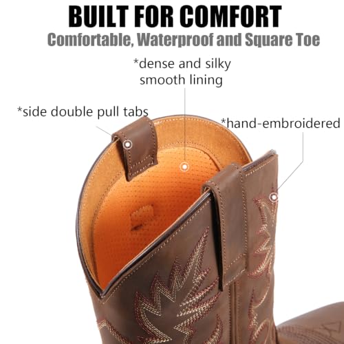 Image of SUREWAY Men's Waterproof Western Cowboy Boots-Soft /Steel Toe