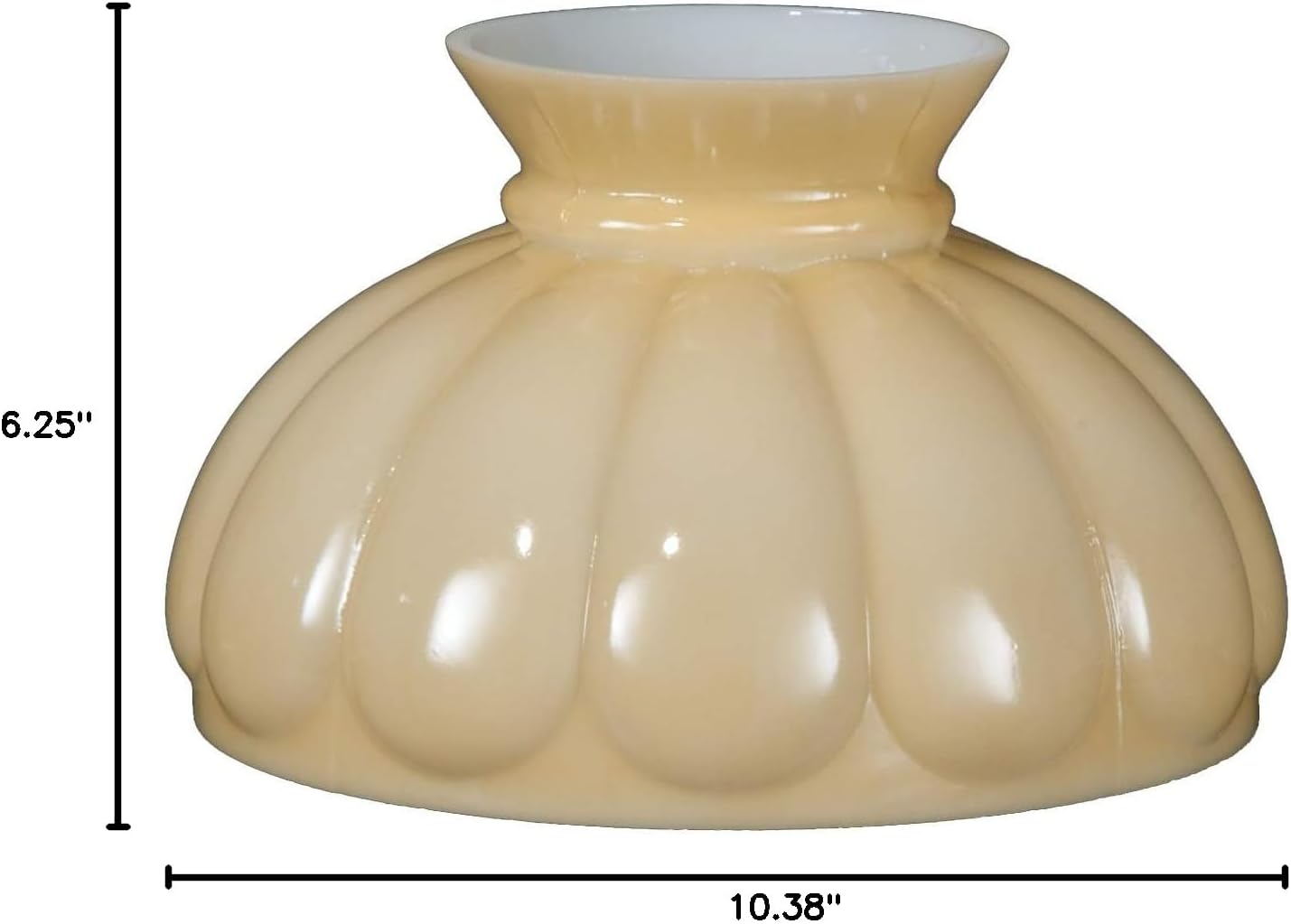 B&P Lamp Opal Melon Shade, Buff Nu-Gold Background
