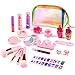 ARANEE Maquillage Enfant Jouet Filles 21PCS Kit de Maquillage Lavable avec Trousse à Cosmétiques Paillettes Princesse Dress up Play pour Filles de 3 4 5 6 et 12 Ans