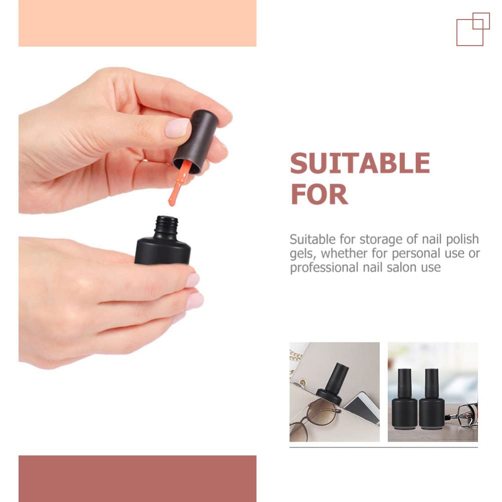 Beavorty 20 Piezas Botella De Esmalte De Uñas Vacía Reutilizable Botella De Recarga De Esmalte De Uñas Botellas De Esmalte De Uñas Vacías Perfume Vacio Botella De Plástico Ronda Vidrio