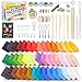 iFergoo Polymer Clay - Polymer Ton 46 Colors Knete Oven Bake Clay, DIY Modeling Clay Bockers, 5 Scuplting Tools, 5 Colors Mica Powder, 40 Jewelry Accessories for Kids and Adult