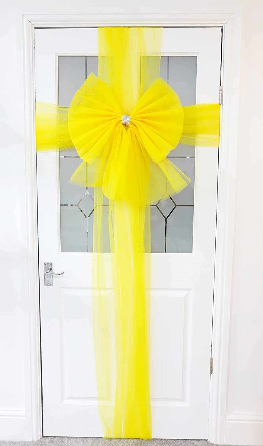 Christmas Concepts® DIY Decorative Door Bow With Diamante Decoration - Wedding/Parties/Easter (Yellow)