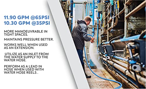 Ag-Lite Bsal3406 3/4" X 06' Hot/Cold Water Rubber Garden Hose, 100% Rubber, Ultra-Light, Super Strong, 500 Psi, 50F To 190F Degrees, High Strength Polyester Braided #TOP5