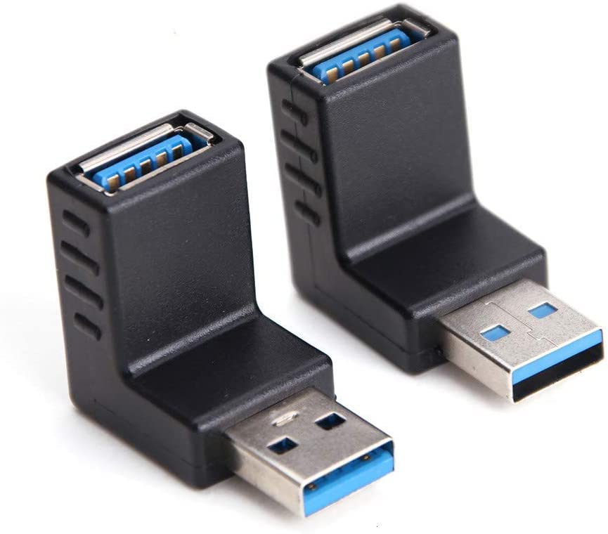 fdealz [ 2 Pieces ] USB 3.0 Adapter 90 Degree Male to Female Combo Vertical Up and Down Angle Coupler Connector (B0B834FLFP) Amazon Price History, Amazon Price Tracker