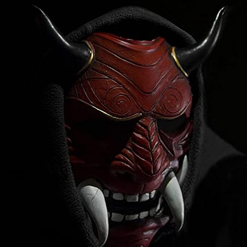 Miniatura 2 de Máscara de demonio japonés malvado Kabuki Hannya, máscara de demonio Oni Samurai Kabuki, Prajna Devil, máscara facial de demonio japonés Prajna