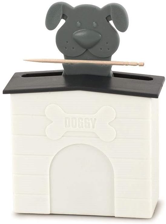 Balvi Toothpick holder Woof! Black colour Through a mechanism sticks magically appear Plastic 8,9x7,8x3,6 cm